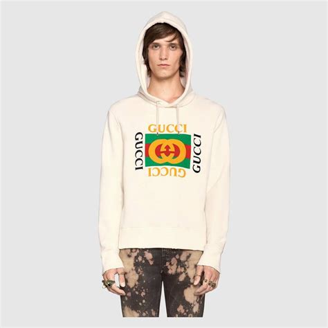 second hand gucci hoodie|oversize sweatshirt with gucci print.